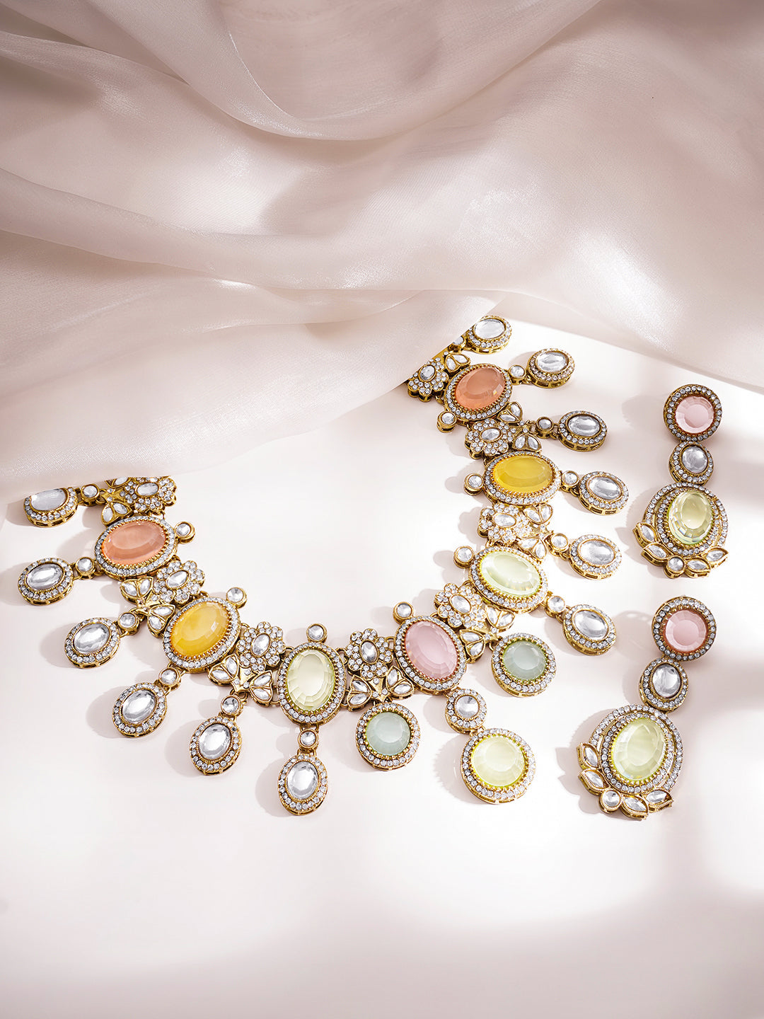 Pastel Radiance Kundan Set フリーサイズ