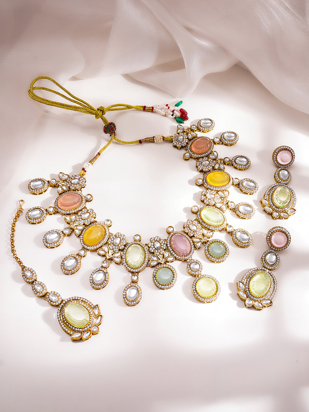 Pastel Radiance Kundan Set フリーサイズ