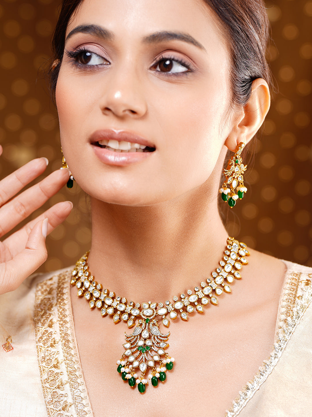 Royal Emerald Diamond Statement Set フリーサイズ