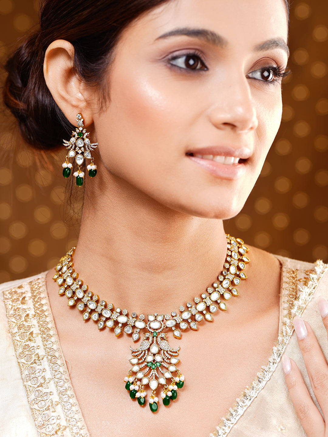 Royal Emerald Diamond Statement Set フリーサイズ