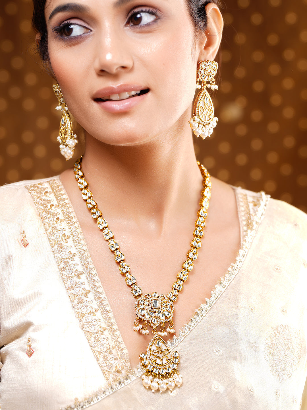 Royal Charm Kundan Statement Set フリーサイズ