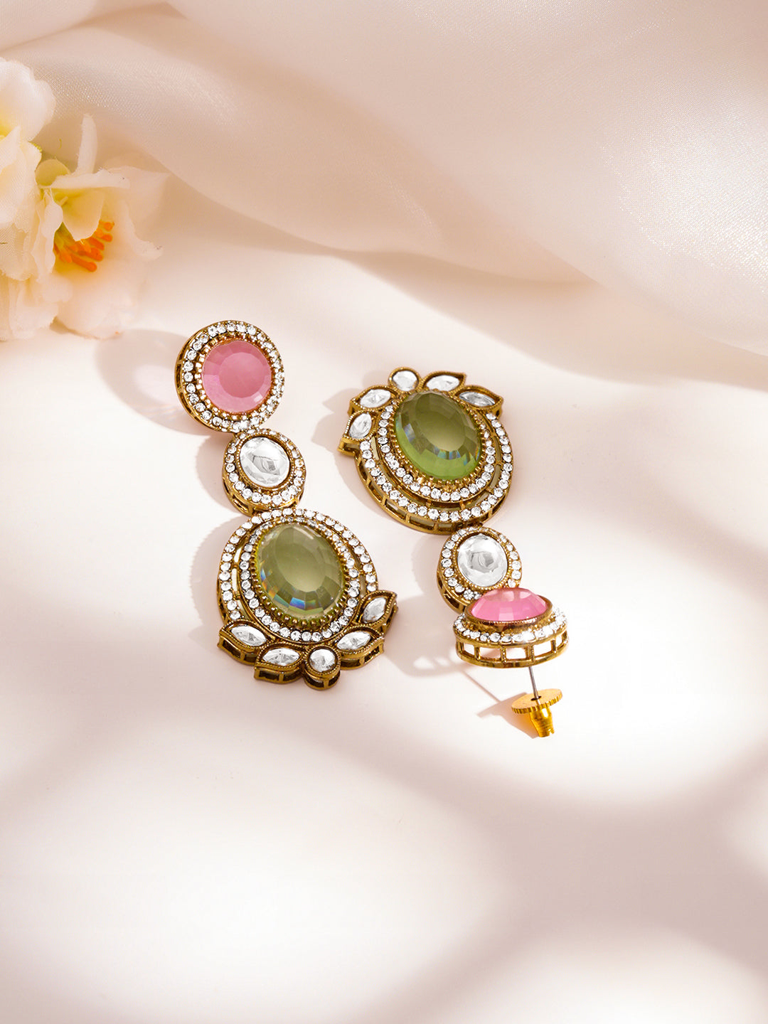 Regal Multicolor Kundan Statement Necklace Set フリーサイズ