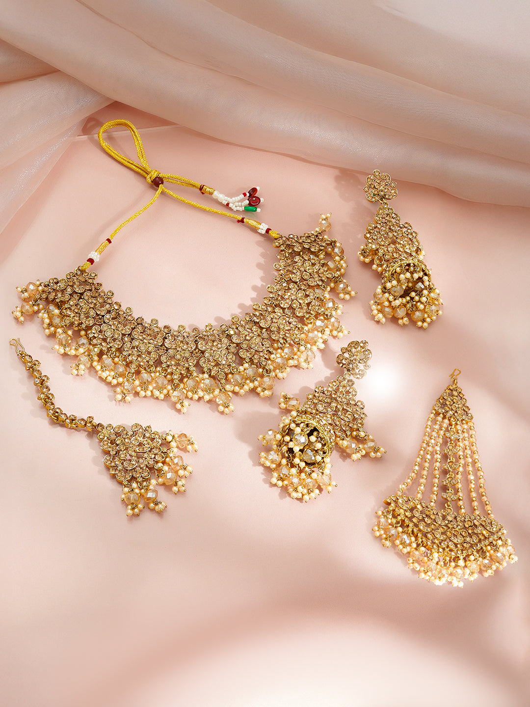 Golden Heirloom Pearl Drape Jewellery Set Length - 16 cm
