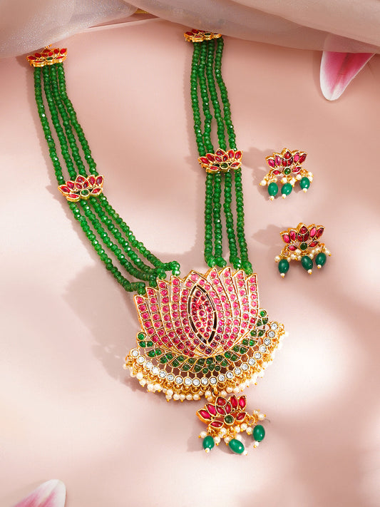 Lotus Bloom Heritage Long Necklace Set フリーサイズ