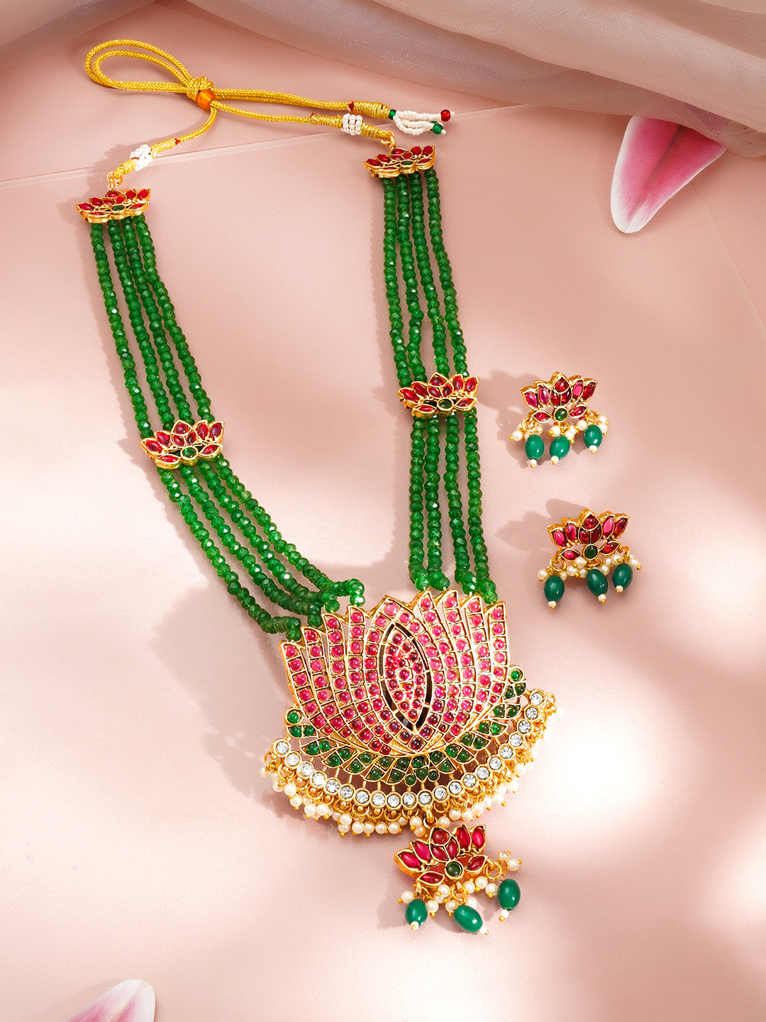 Lotus Bloom Heritage Long Necklace Set フリーサイズ