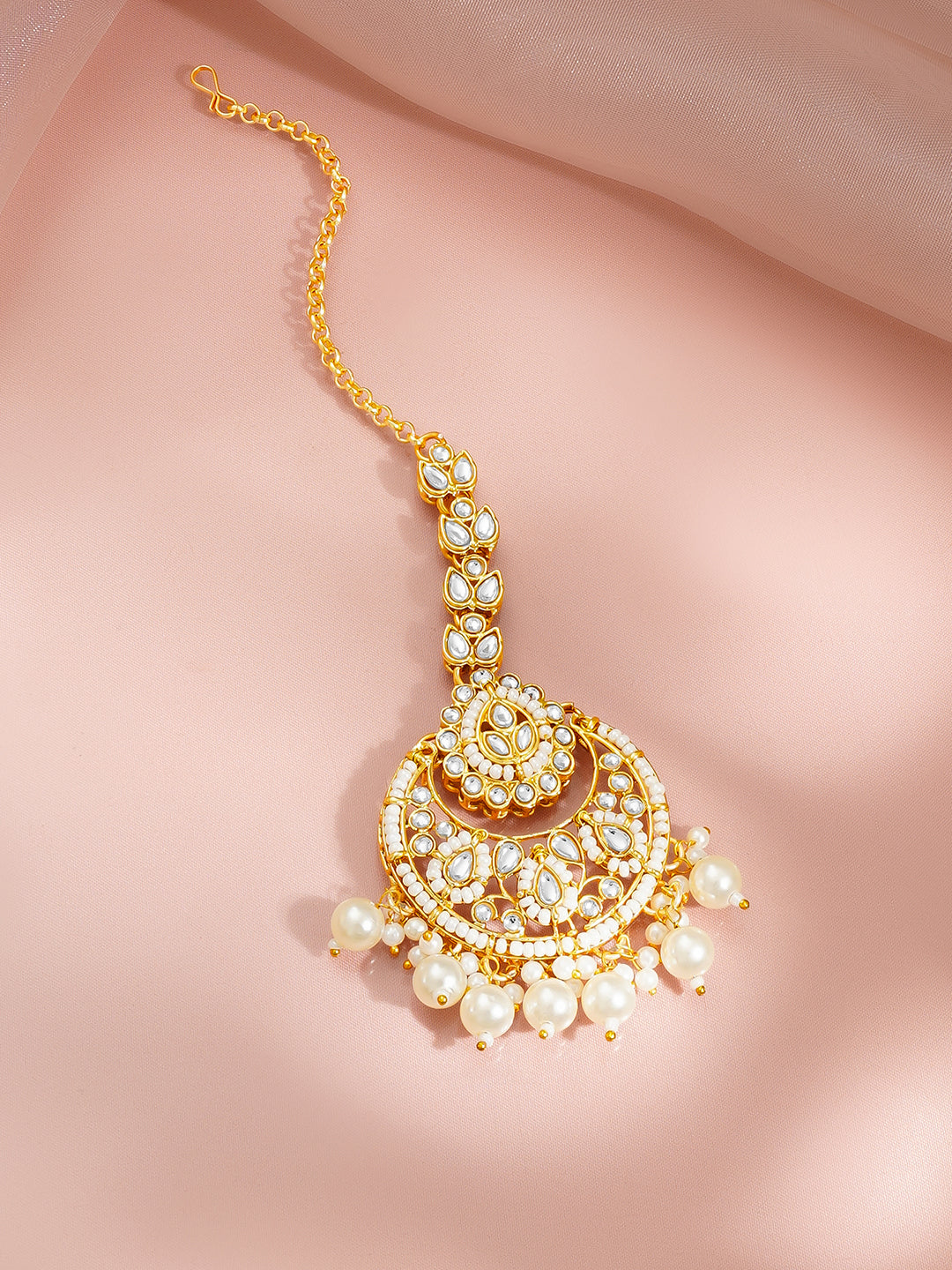 【Rubans】 Gold-Plated Kundan Pearl Choker Jewellery Set｜ゴールドメッキ クンダン パール チョーカー ジュエリーセット
