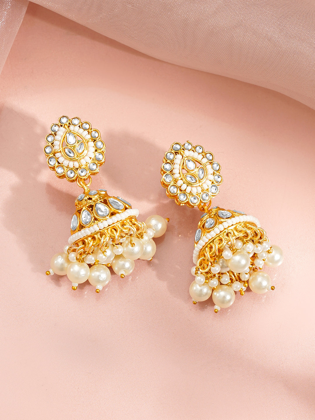 【Rubans】 Gold-Plated Kundan Pearl Choker Jewellery Set｜ゴールドメッキ クンダン パール チョーカー ジュエリーセット