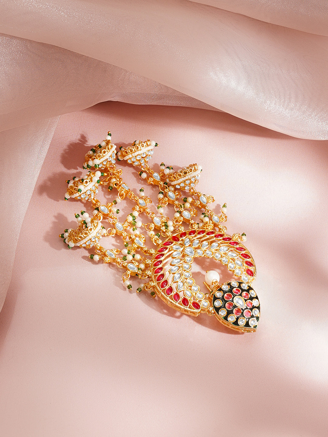 【Rubans】 Gold Plated Kundan Crescent Hair Accessories｜ゴールドメッキ クンダン クレセント ヘアアクセサリー