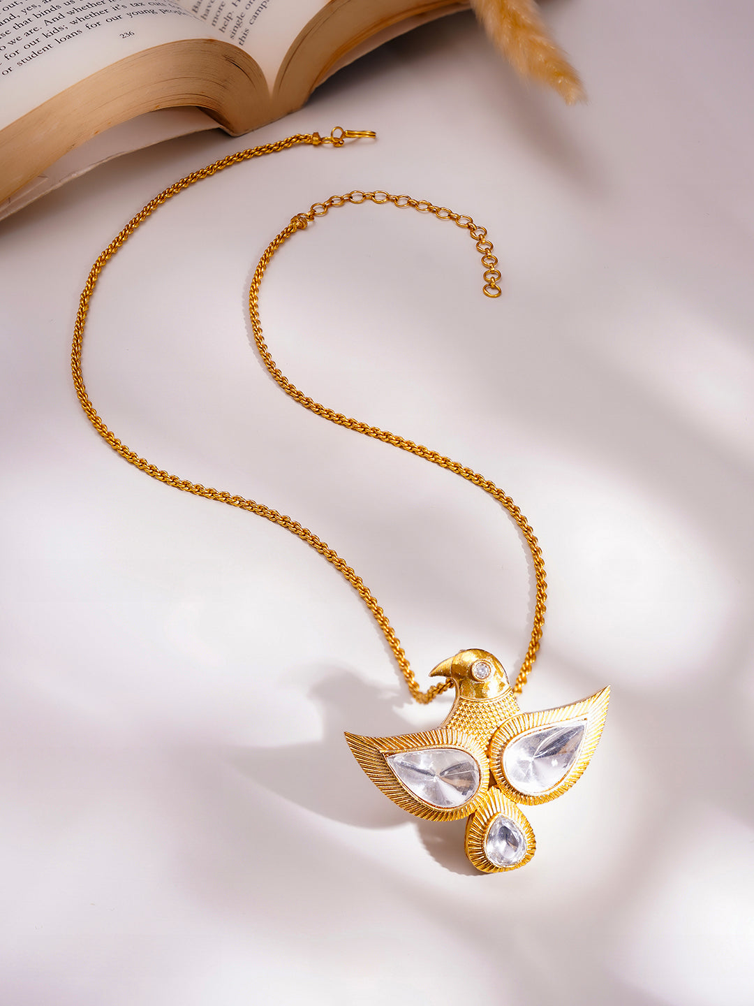 Golden Bird Statement Pendant Necklace フリーサイズ