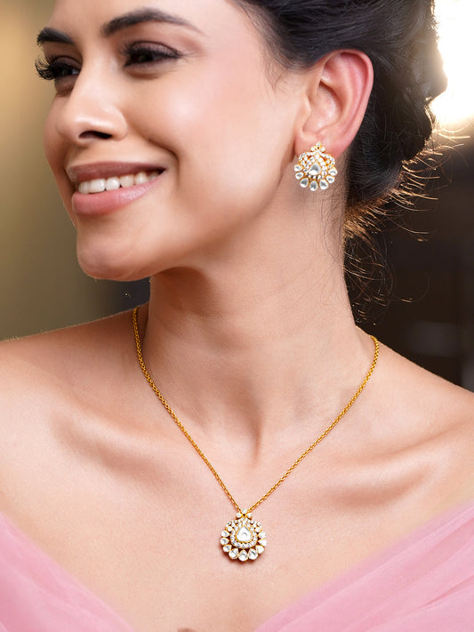Radiant Kundan Glow Pendant Set フリーサイズ