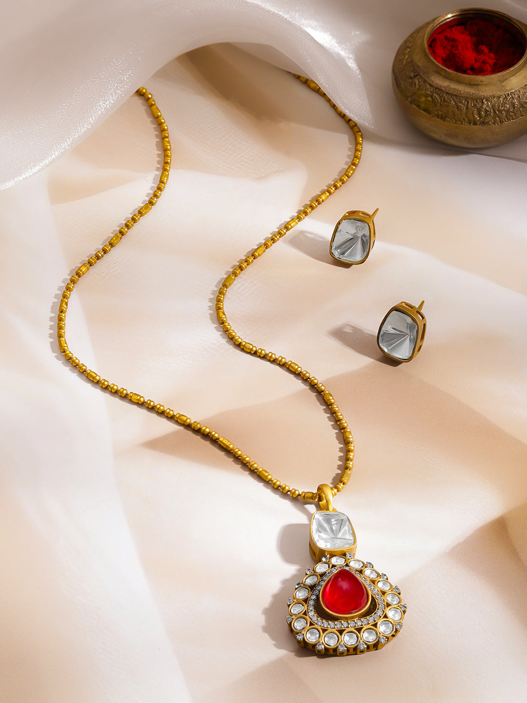 Radiant Ruby Sparkle Pendant Set フリーサイズ
