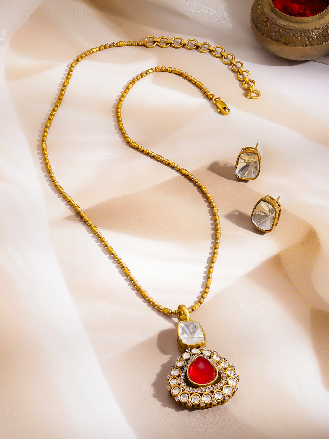 Radiant Ruby Sparkle Pendant Set フリーサイズ