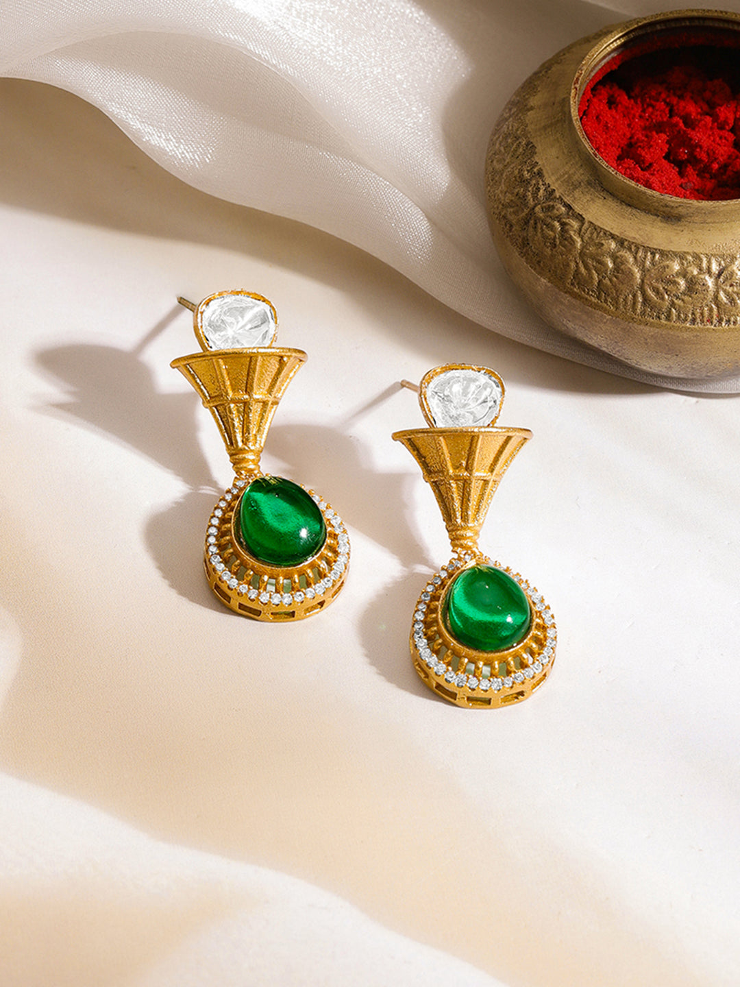 Divine Emerald Ganesha Pendant Set フリーサイズ