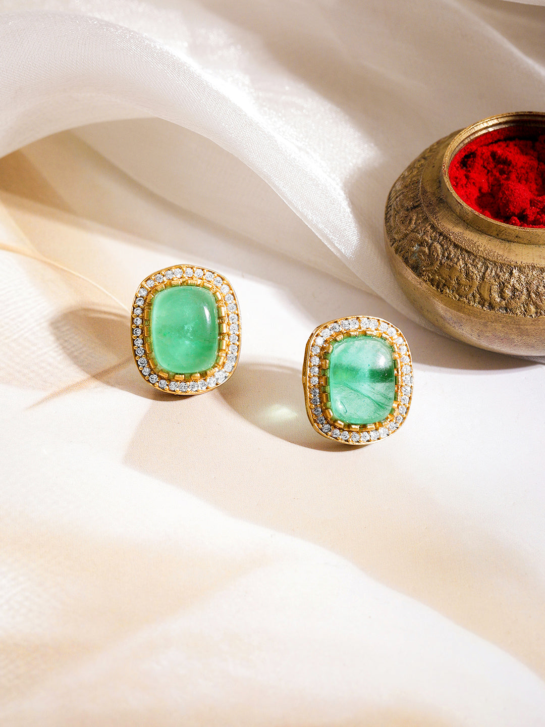 Luxe Emerald Statement Pendant Set フリーサイズ