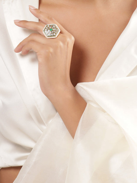 Artisan Crafted Green Ring Gold