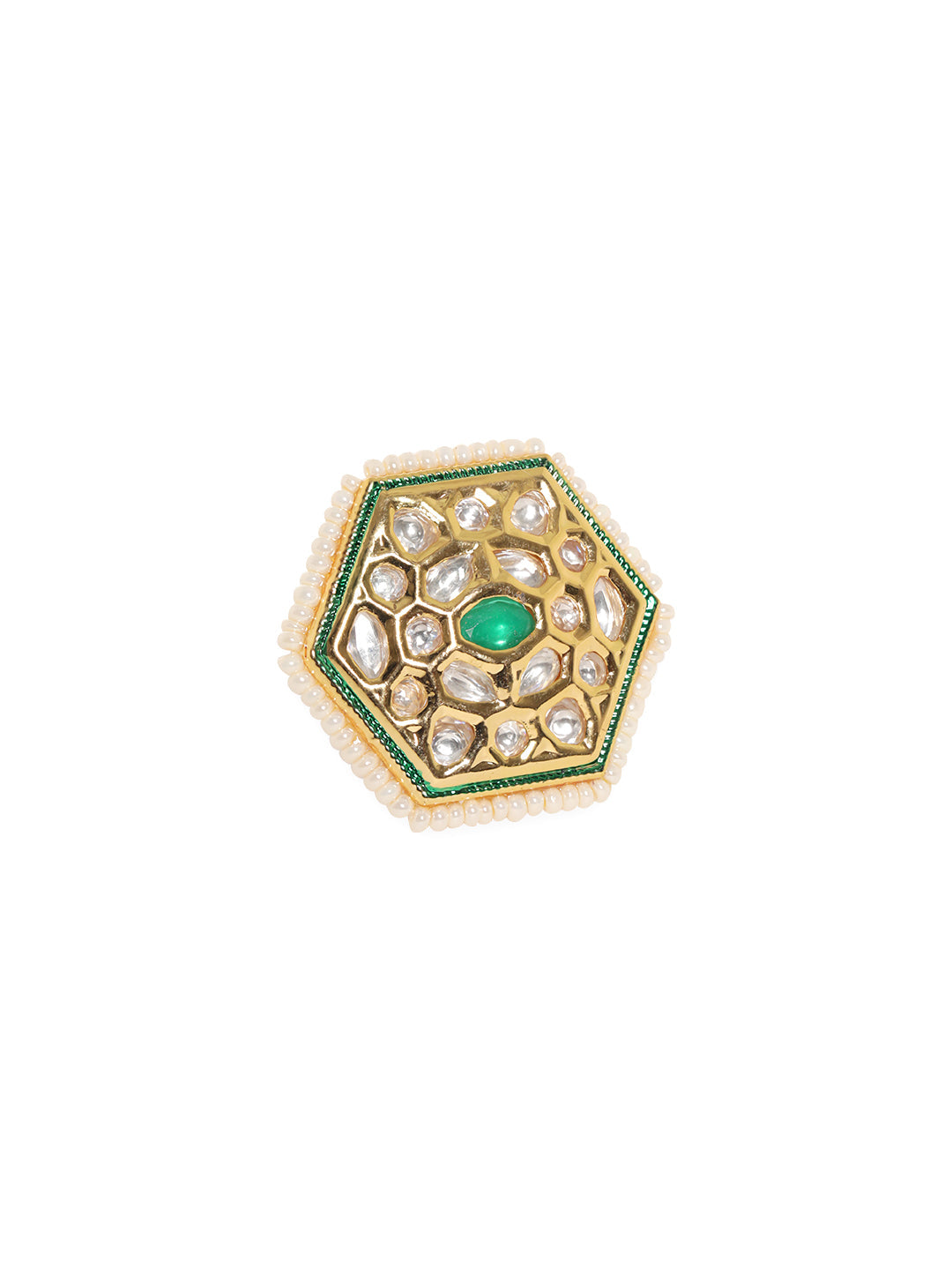 Artisan Crafted Green Ring Gold