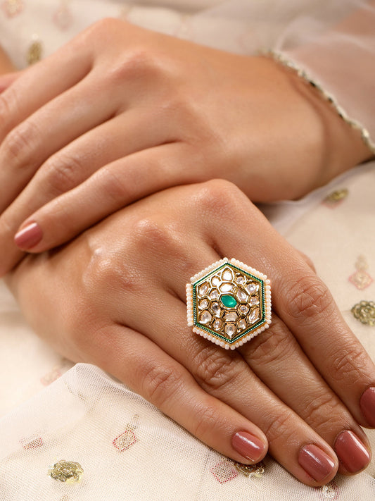 Artisan Crafted Green Ring Gold