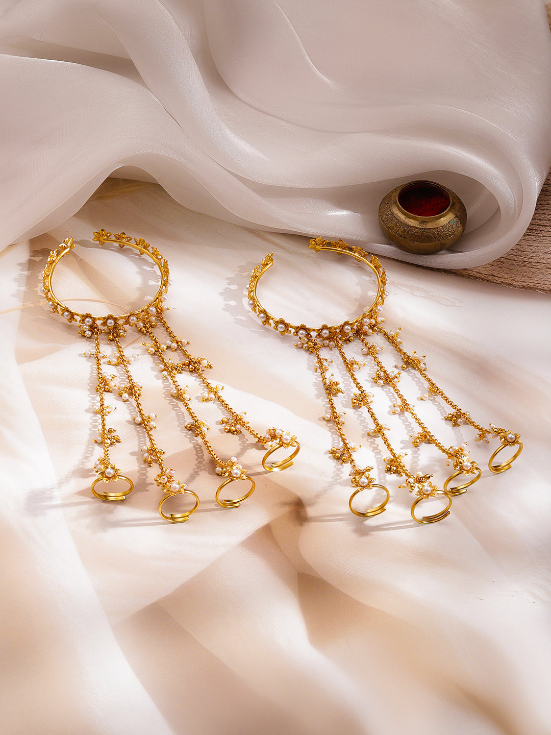 Pearl Tassel Haathphool Hand Harness Set フリーサイズ