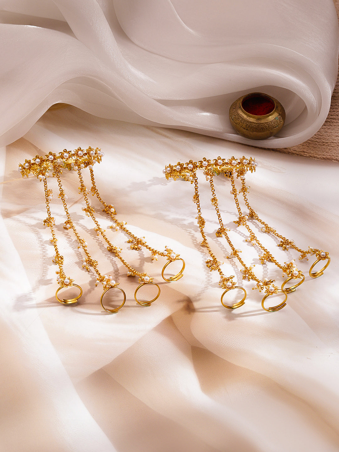 Pearl Tassel Haathphool Hand Harness Set フリーサイズ