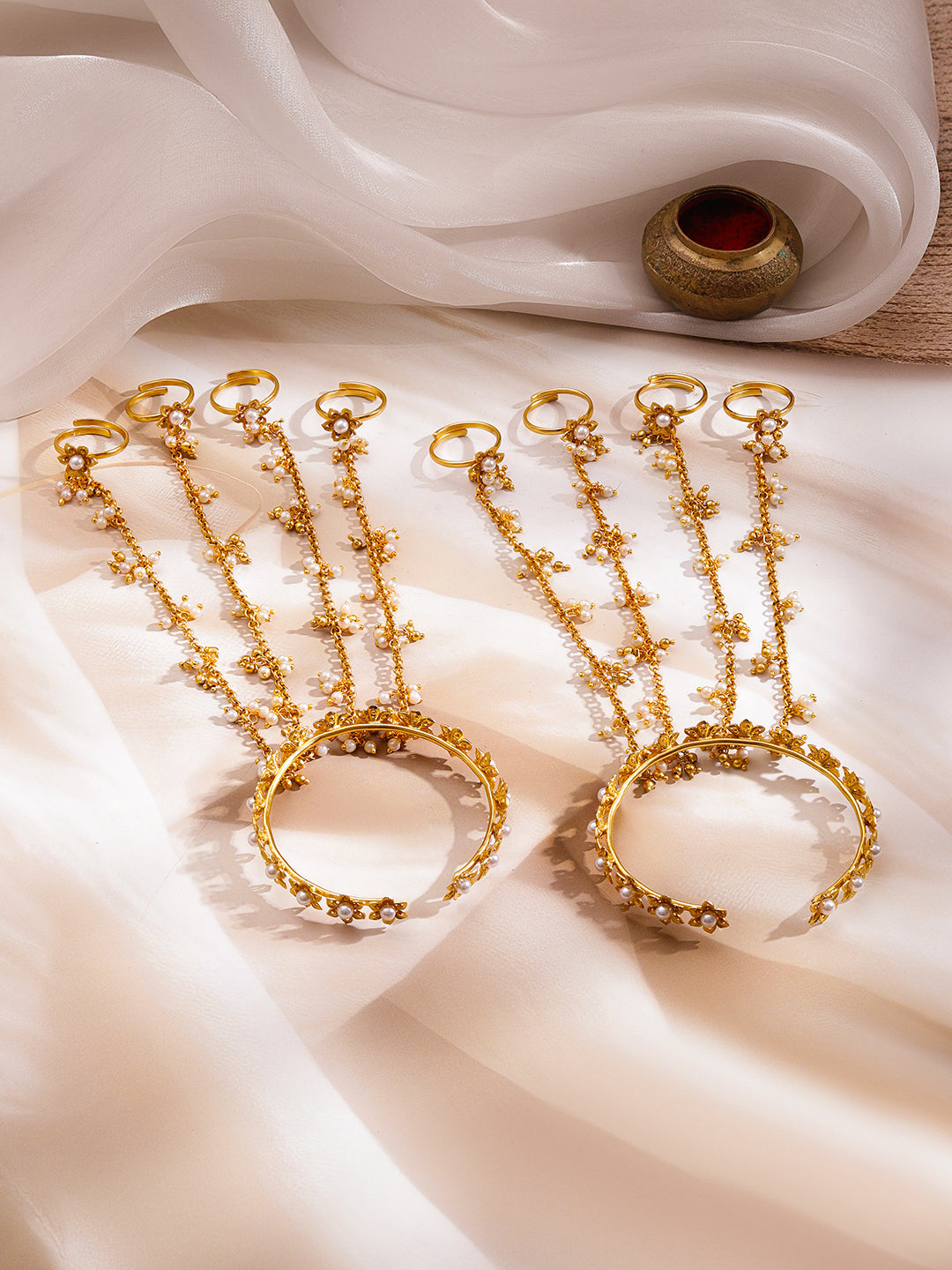 Pearl Tassel Haathphool Hand Harness Set フリーサイズ