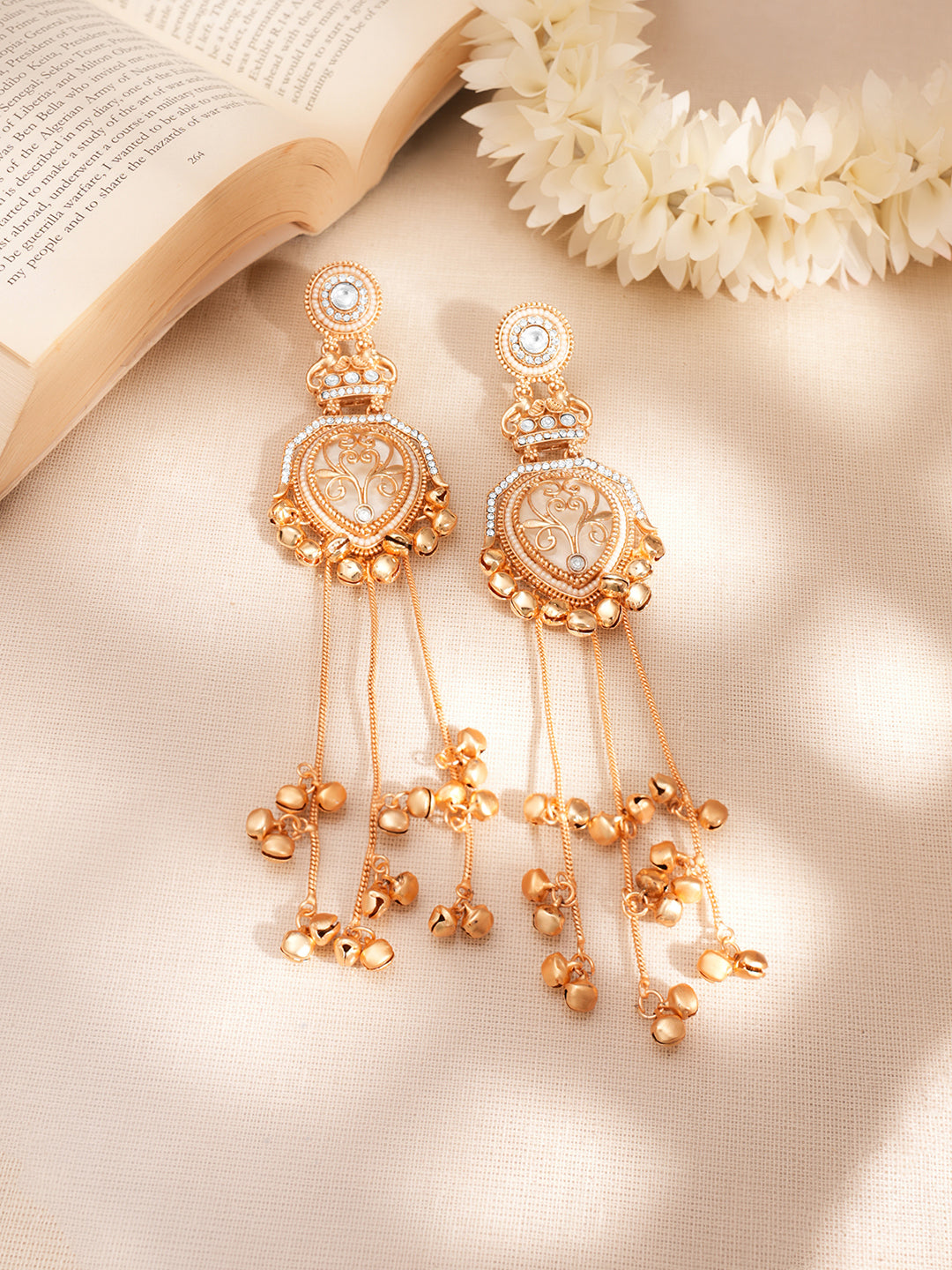 Gold Tone Ghungroo Tassel Dangler Earrings フリーサイズ