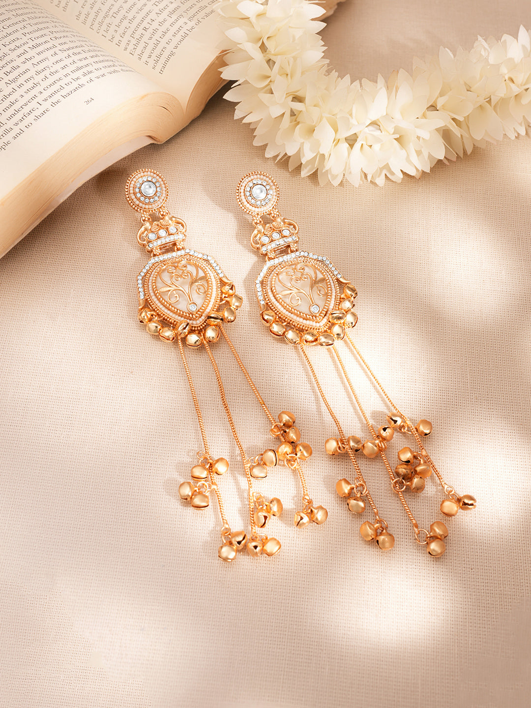 Gold Tone Ghungroo Tassel Dangler Earrings フリーサイズ