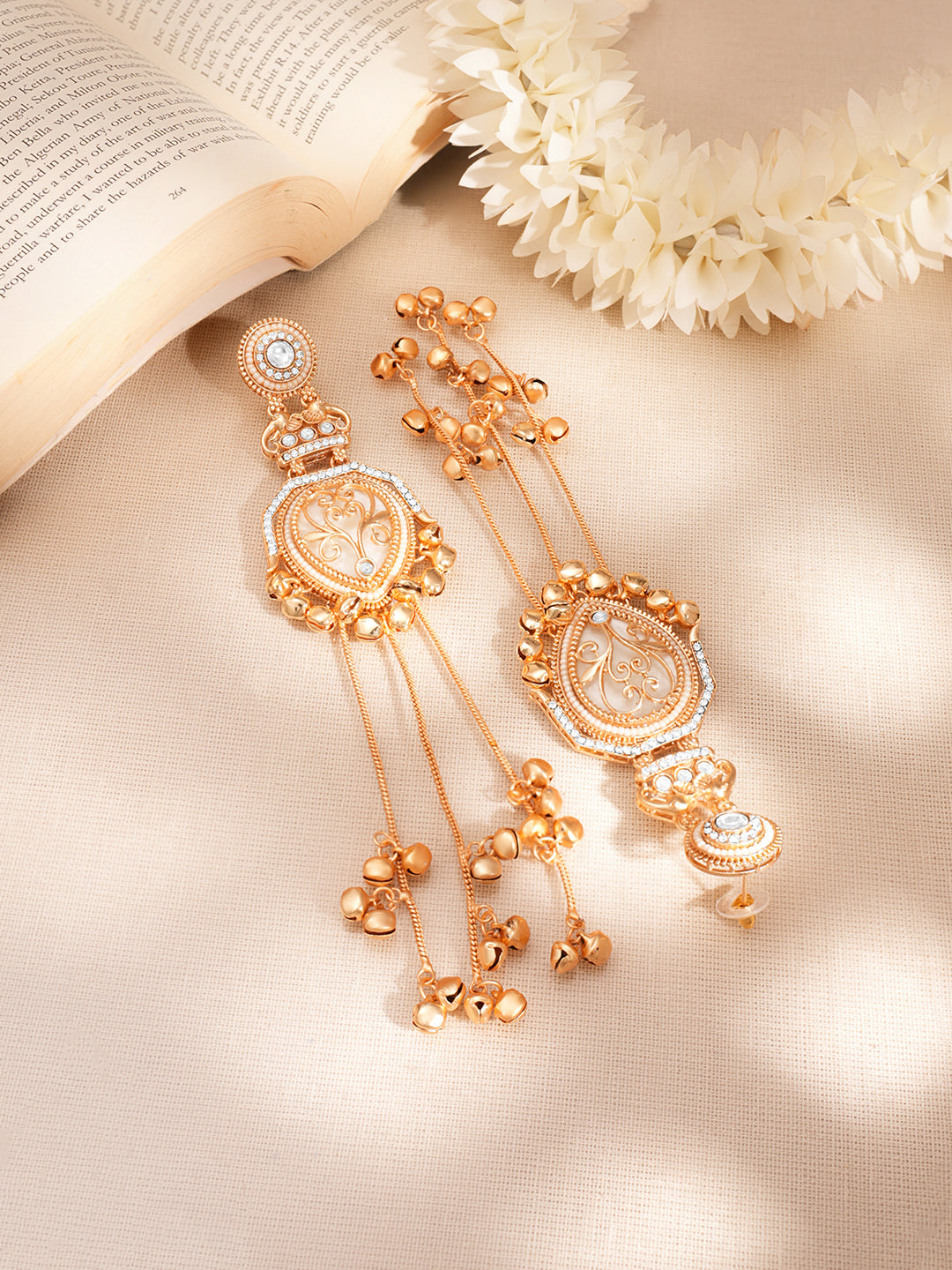 Gold Tone Ghungroo Tassel Dangler Earrings フリーサイズ
