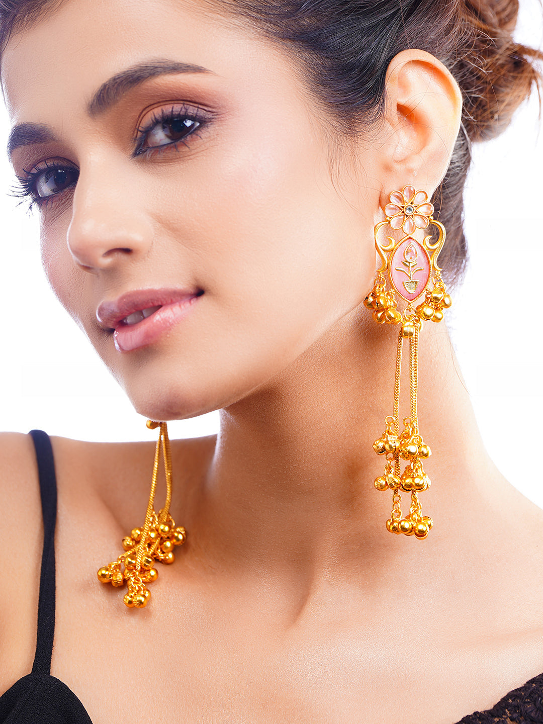 Pink Muse Statement Tassel Earrings Length - 13 cm