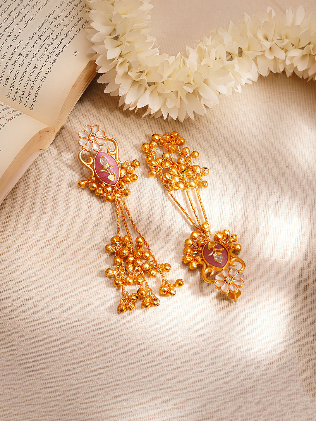 Pink Muse Statement Tassel Earrings Length - 13 cm