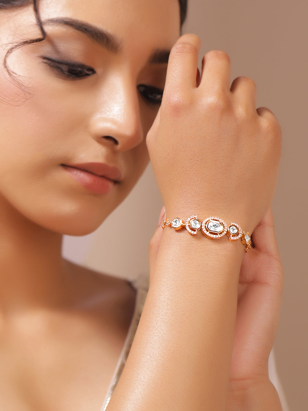 Handcrafted Kundan Bracelet フリーサイズ