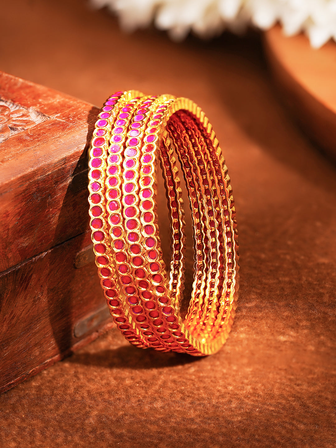 Ruby Glow Celebration Bangles 2.6 - Medium