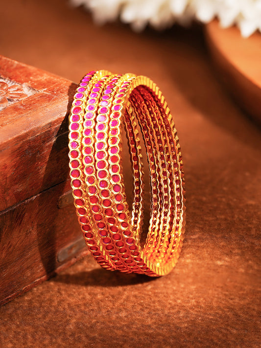 Ruby Glow Celebration Bangles 2.8 - Large