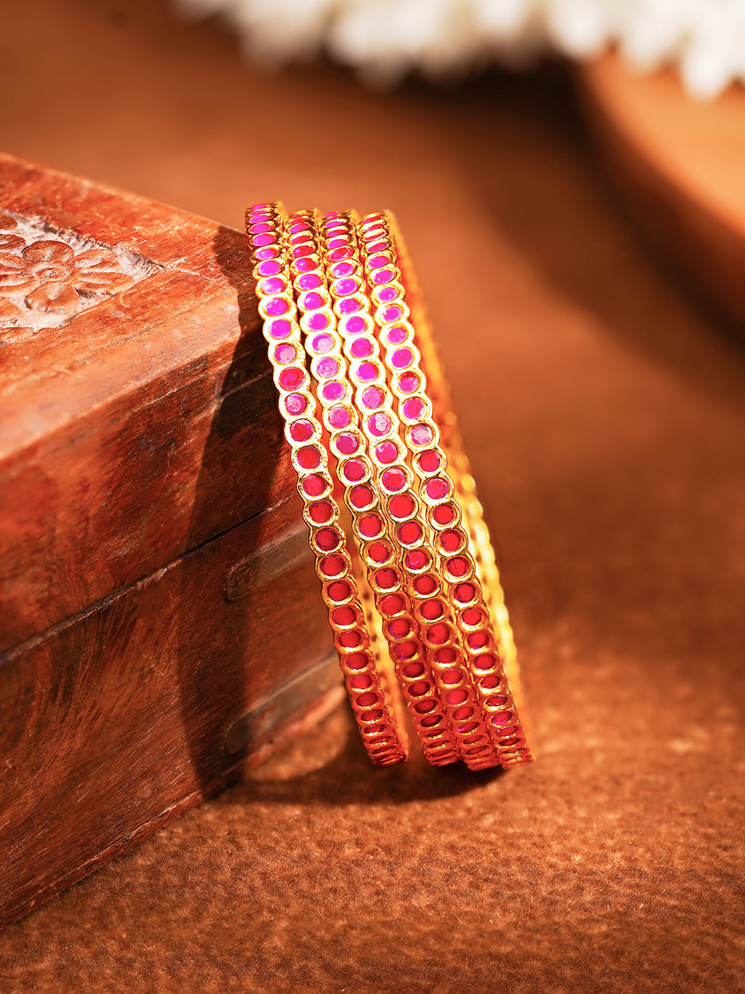 Ruby Glow Celebration Bangles 2.6 - Medium