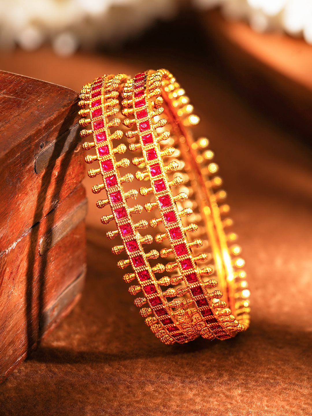 Ruby Radiance Bridal Bangles 2.4 - Small