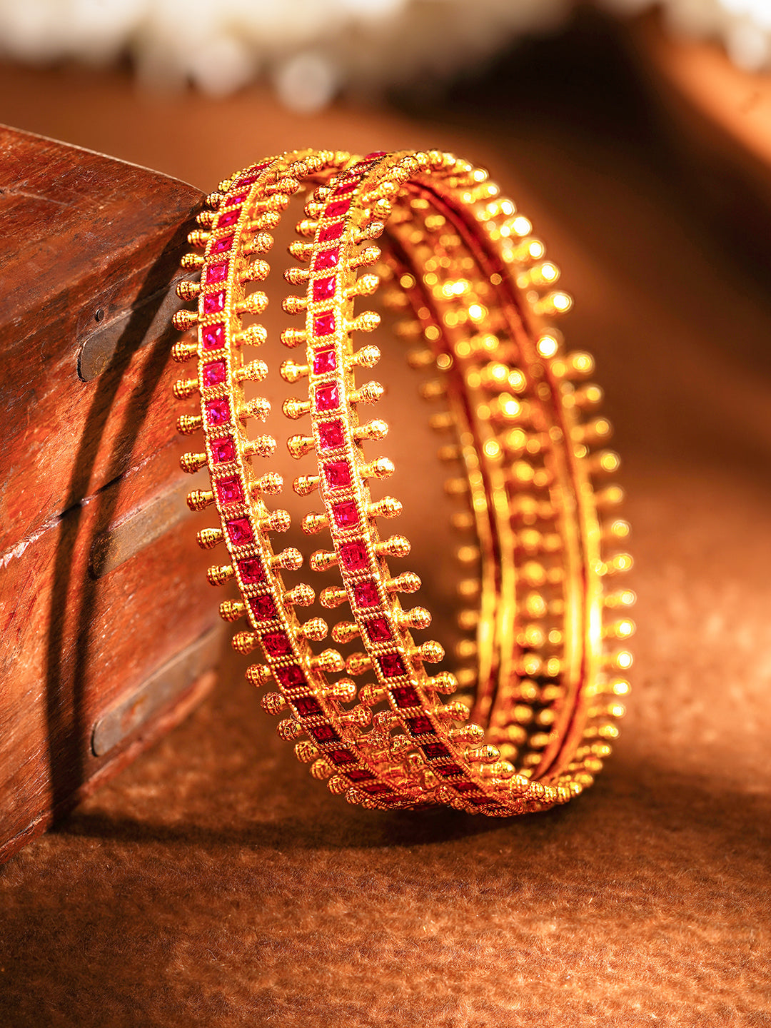 Ruby Radiance Bridal Bangles 2.4 - Small
