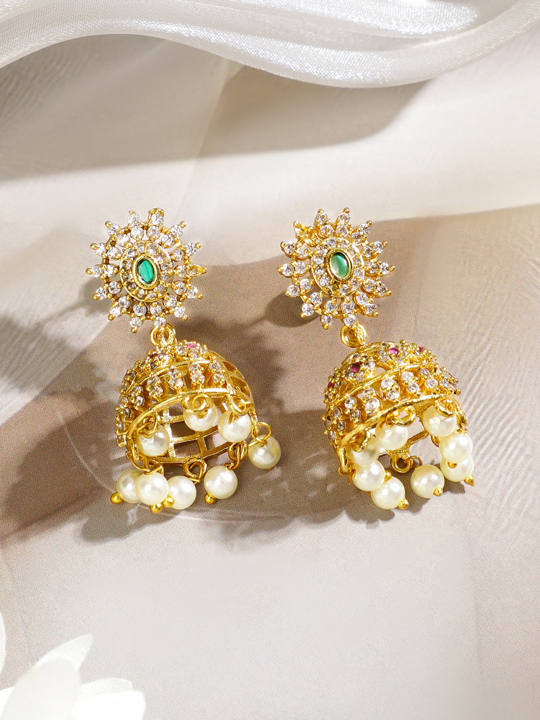 Pearl Drop Gold Necklace Set フリーサイズ