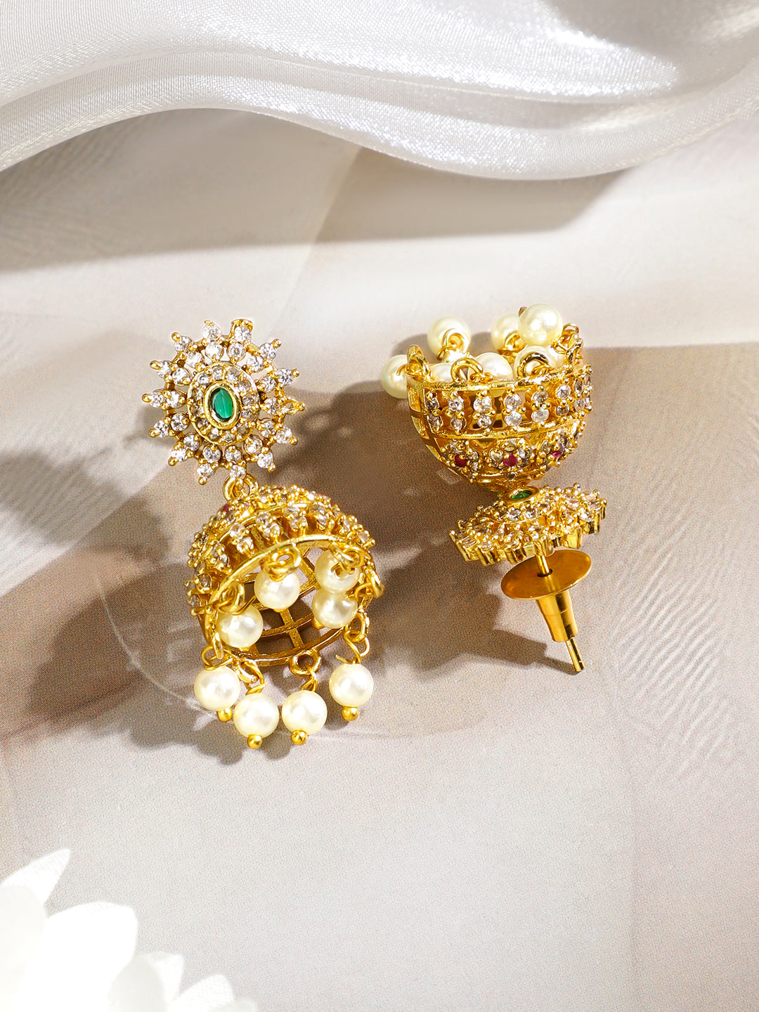 Pearl Drop Gold Necklace Set フリーサイズ