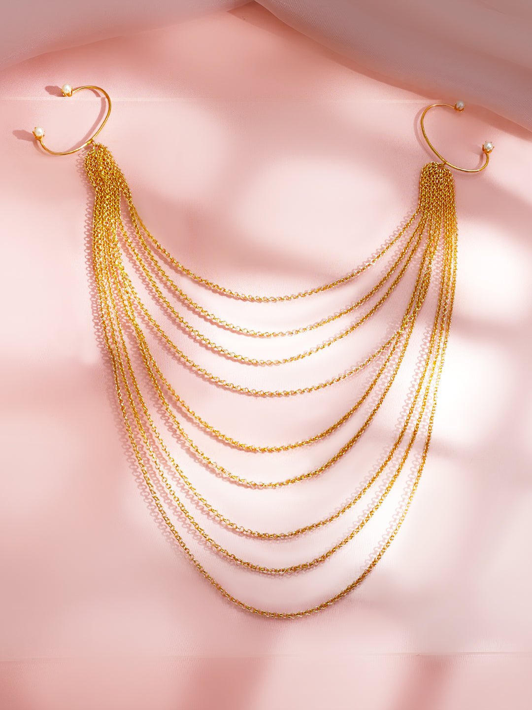 Gold Layered Chain Drape Hair Accessory フリーサイズ