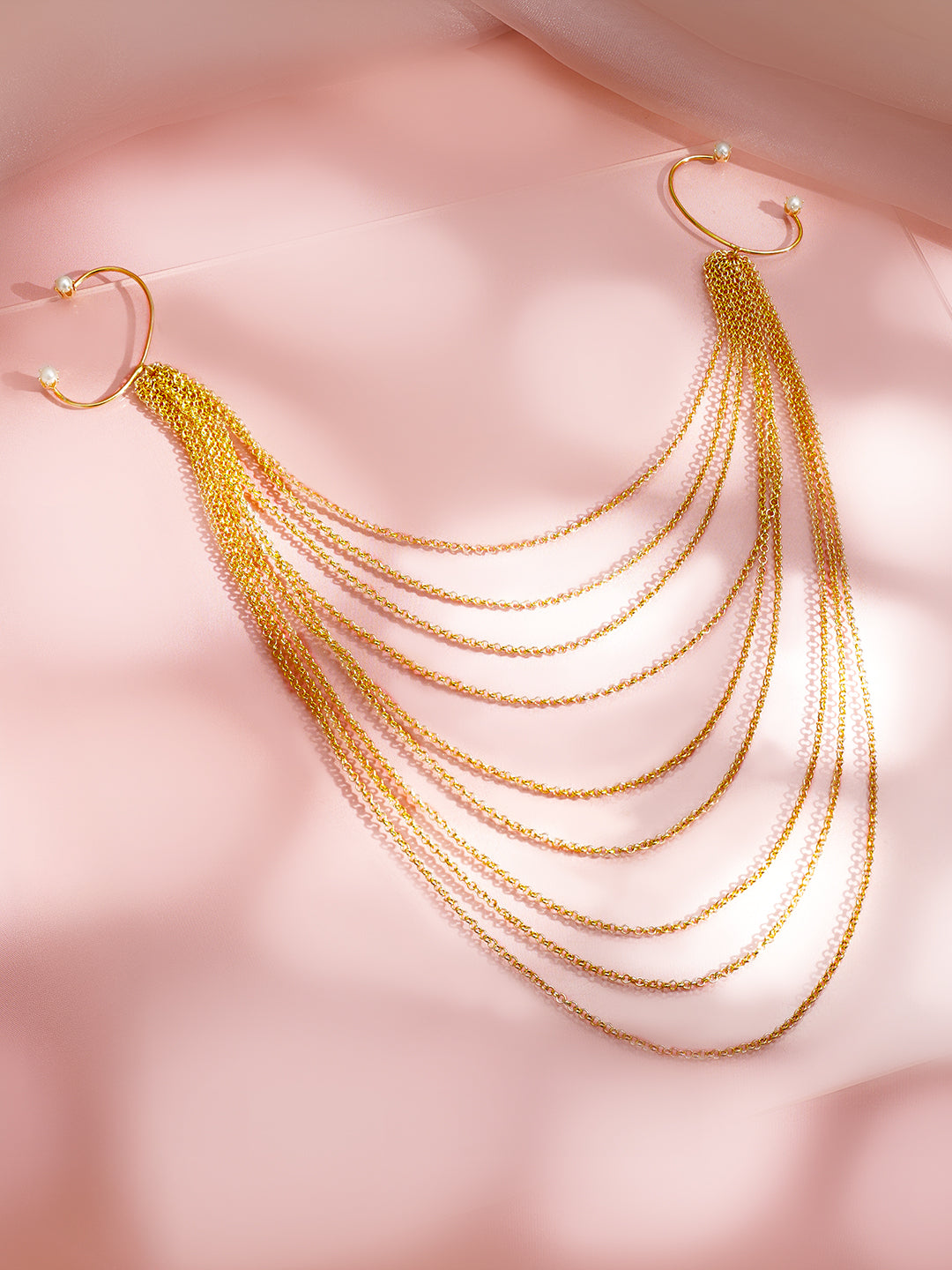 Gold Layered Chain Drape Hair Accessory フリーサイズ