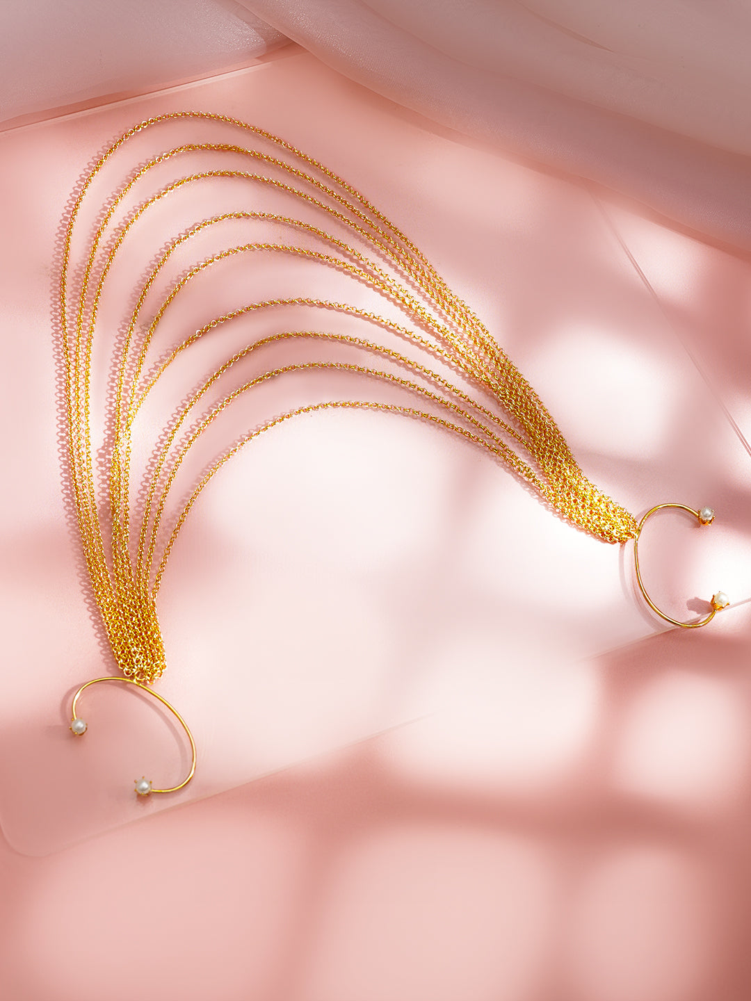 Gold Layered Chain Drape Hair Accessory フリーサイズ