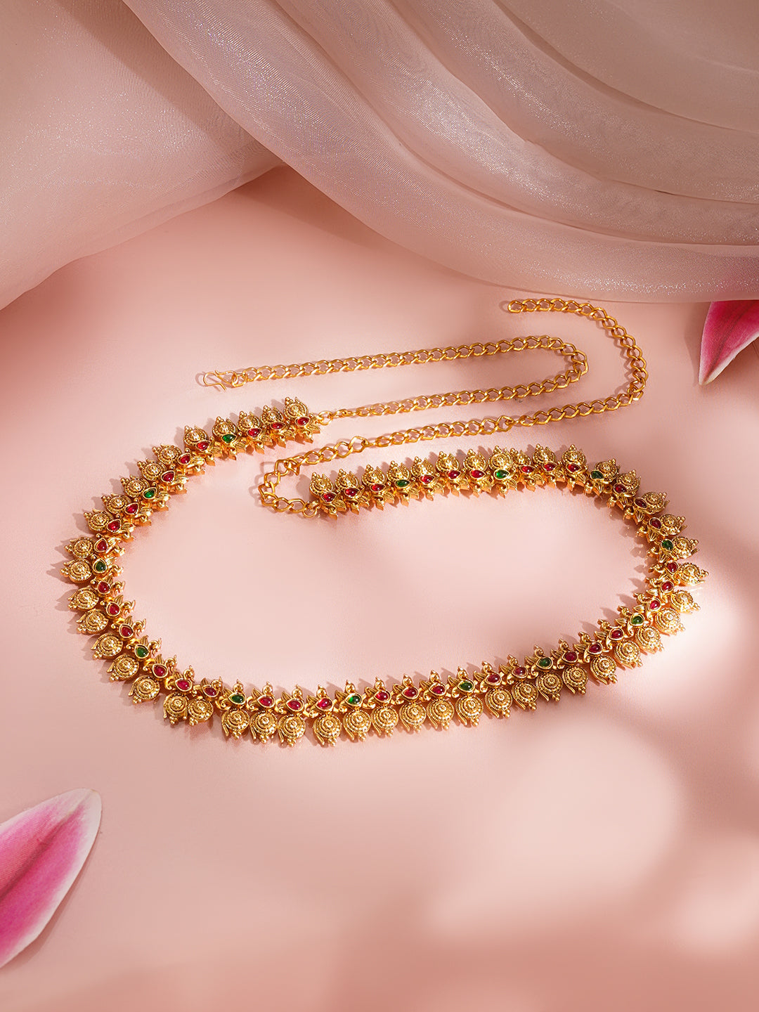 Gold Traditional Kamarbandh Waist Chain フリーサイズ