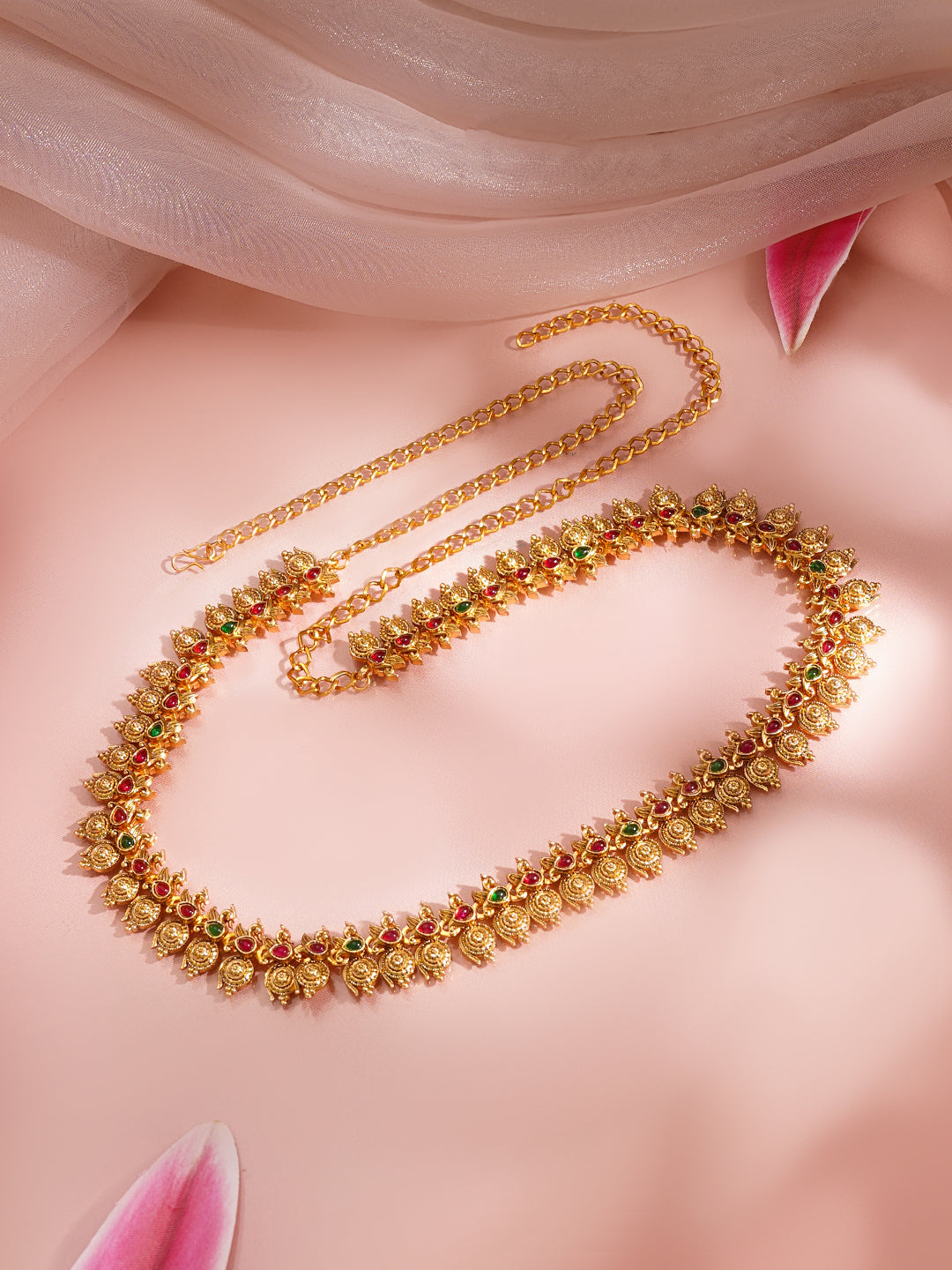 Gold Traditional Kamarbandh Waist Chain フリーサイズ