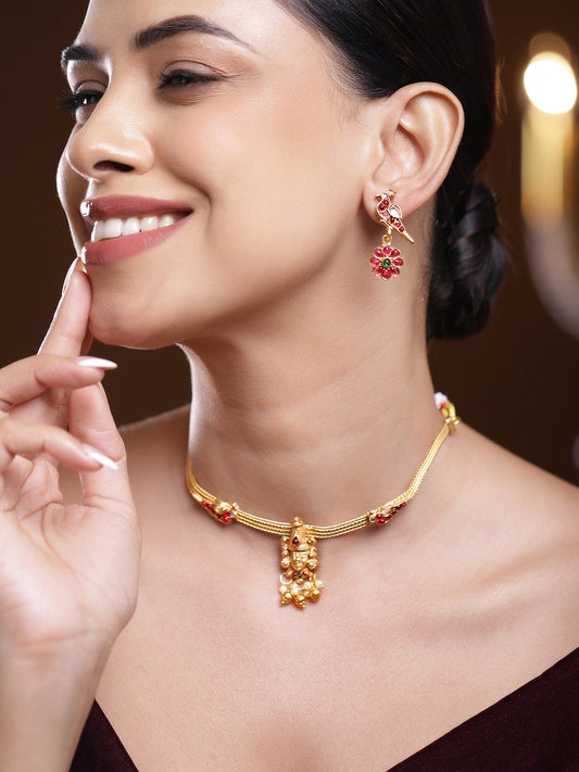 Lord Balaji Temple Necklace Set フリーサイズ