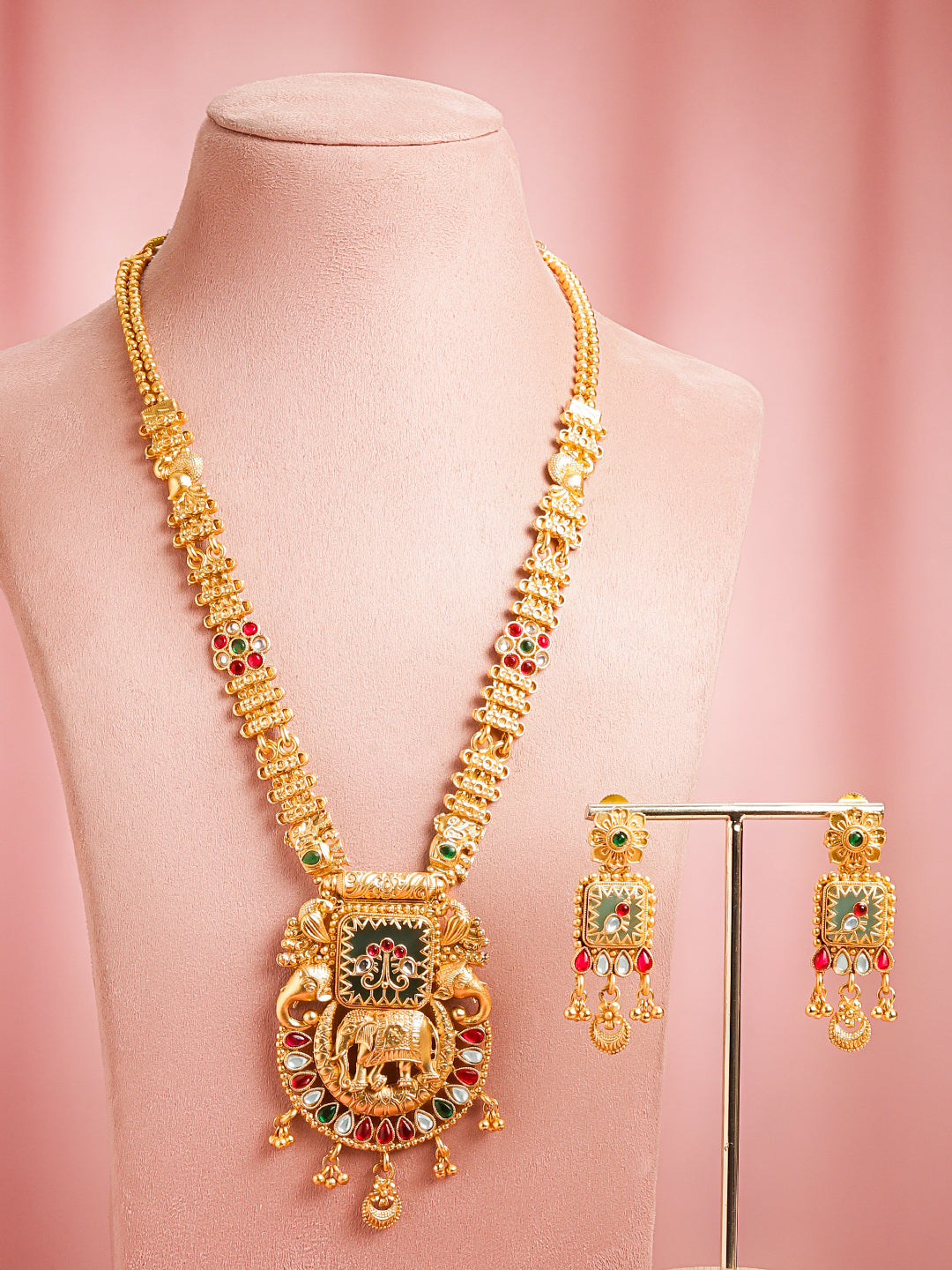 Royal Engraved Gold Necklace Set フリーサイズ