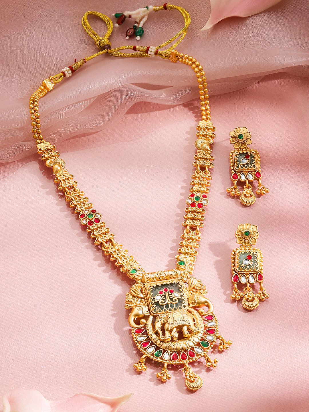 Royal Engraved Gold Necklace Set フリーサイズ