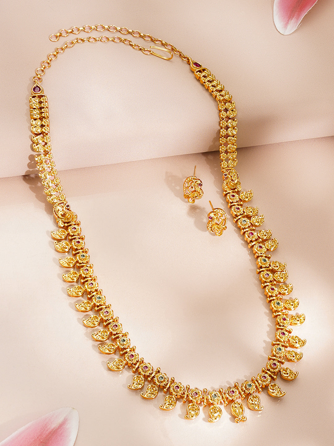 Heritage Paisley Bridal Necklace Set Length - NS: 22.5 cm /E: 1.5 cm