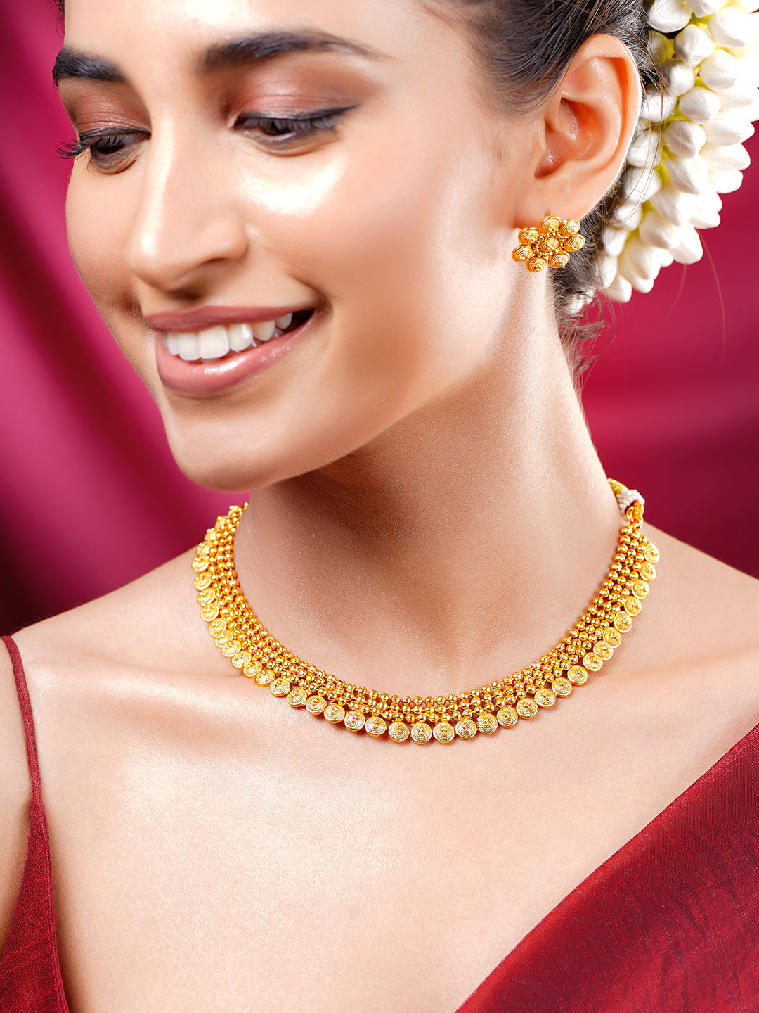 【Rubans】 Gold Plated Coin Motif Necklace Set｜ゴールドメッキ コインモチーフ ネックレスセット