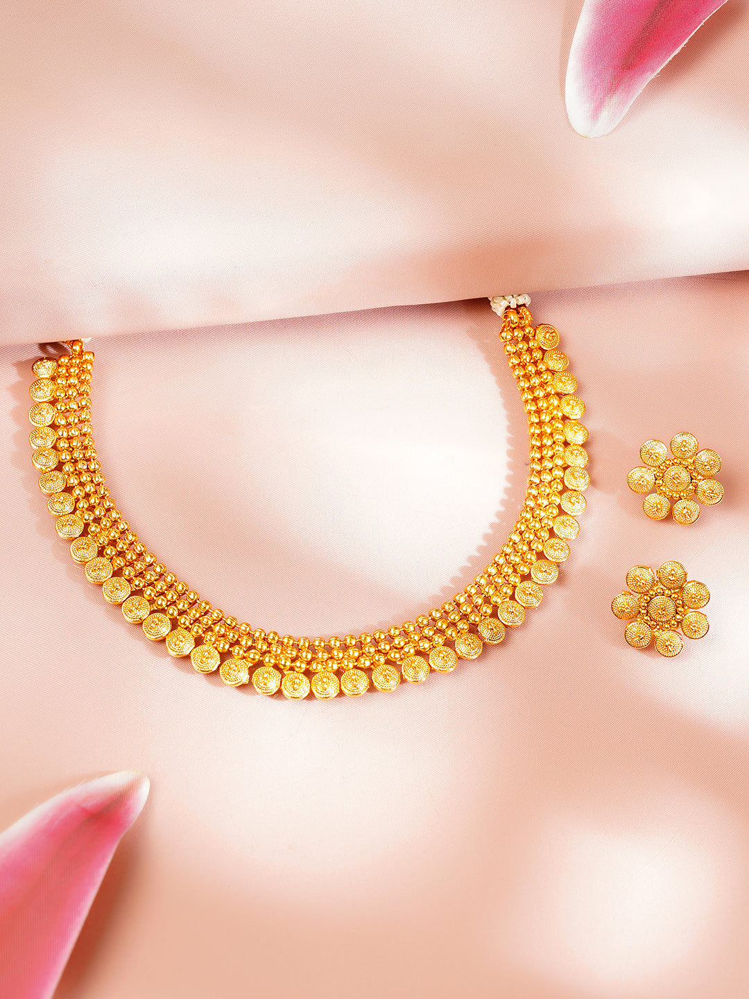 【Rubans】 Gold Plated Coin Motif Necklace Set｜ゴールドメッキ コインモチーフ ネックレスセット
