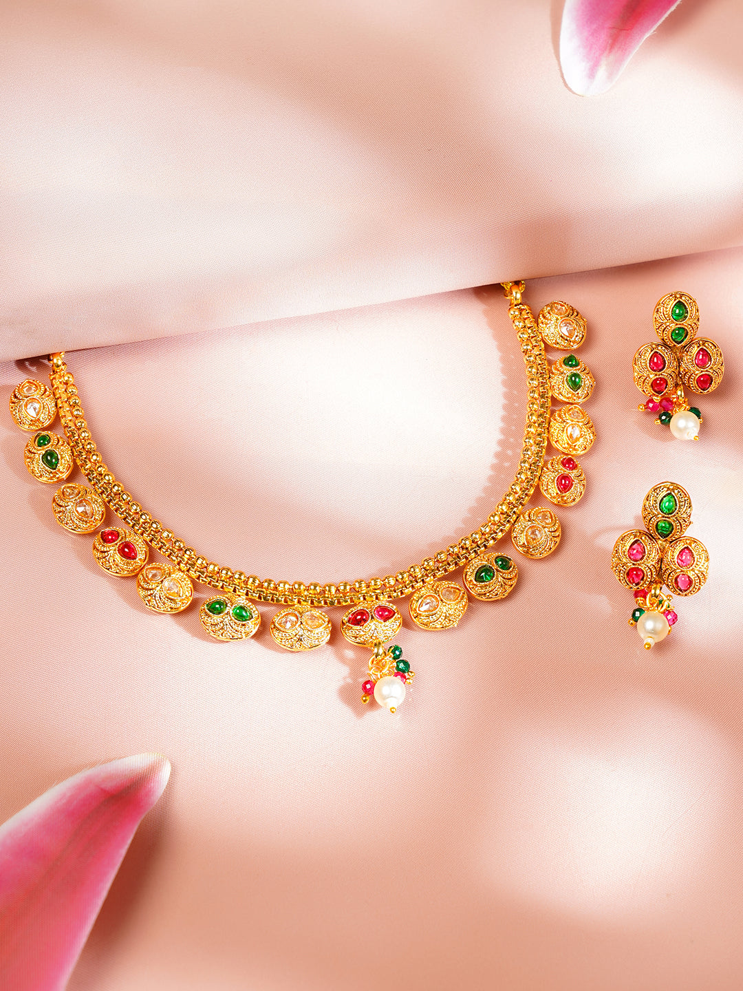【Rubans】 Gold Plated Multicolor Necklace Set｜ゴールドメッキ マルチカラー ネックレスセット