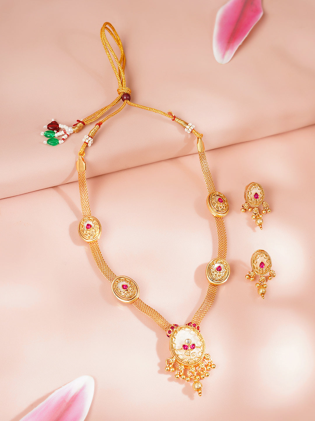 【Rubans】 Gold Plated Multi Charm Necklace Set｜ゴールドメッキ マルチチャーム ネックレスセット